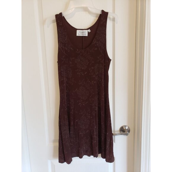 Marian & Marel brown fit and flare, skater, floral print dress, size M - Picture 1 of 5